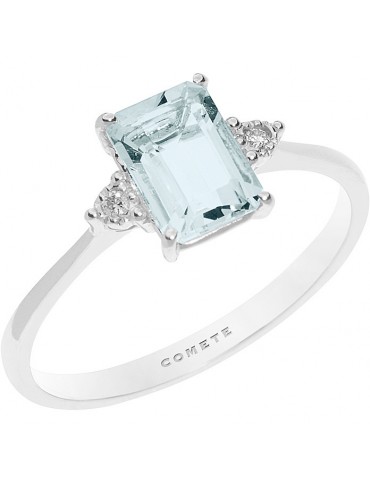 Comete Gioielli | Fantasia di Acquamarina | Anello in Oro 750‰ con Diamanti E Acquamarina prestige | ANQ 306