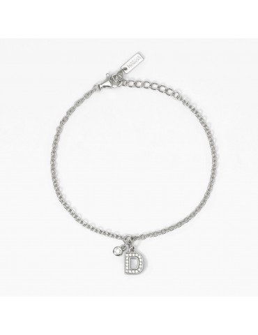 Mabina gioielli | A, B, Cool | Bracciale in argento 925‰ con iniziale e zirconi bianchi | 533632D