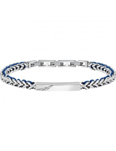 Sector | Bandy | Bracciale in acciaio con cordino blu | SZV73