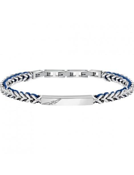 Sector | Bandy | Bracciale in acciaio con cordino blu | SZV73