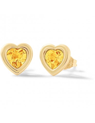 Nanan | Nanàn Bijou | Orecchini cuore in argento 925‰ dorato con zirconi gialli | NAN0503