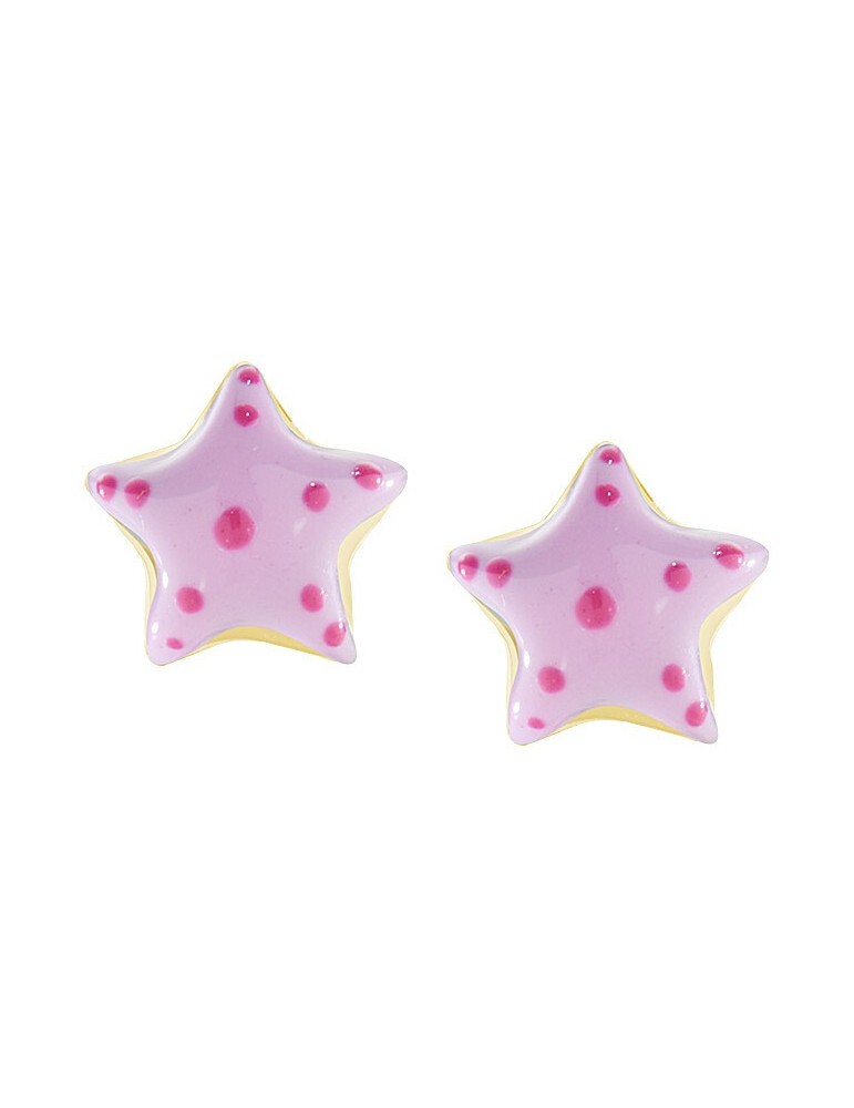 Amen | Junior | Orecchini in argento 925‰ dorato con stelle smaltate | ORJSTGRO3