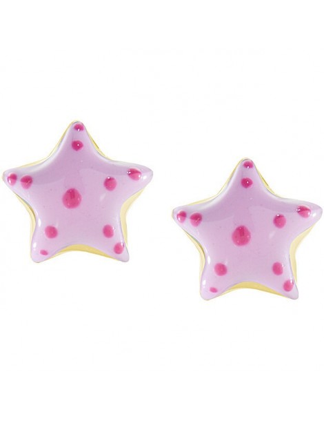 Amen | Junior | Orecchini in argento 925‰ dorato con stelle smaltate | ORJSTGRO3