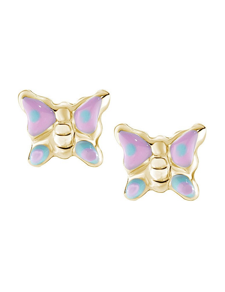 Amen | Junior | Orecchini in argento 925‰ dorato con farfalle smaltate | ORJFAGAZ3