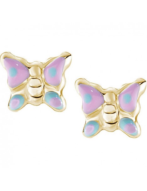 Amen | Junior | Orecchini in argento 925‰ dorato con farfalle smaltate | ORJFAGAZ3