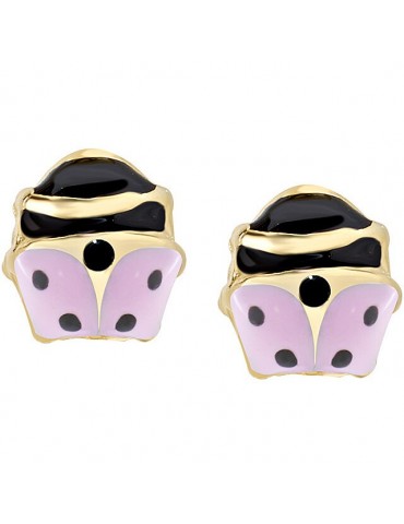 Amen | Junior | Orecchini in argento 925‰ dorato con coccinelle smaltate | ORJCOGRO3