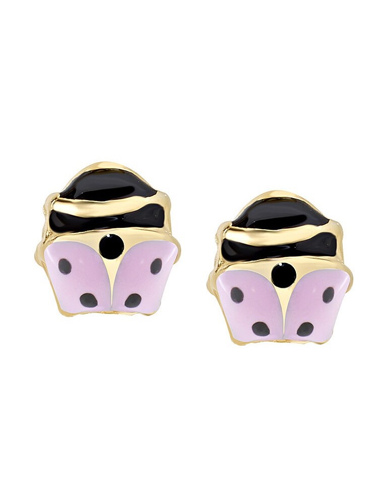 Amen | Junior | Orecchini in argento 925‰ dorato con coccinelle smaltate | ORJCOGRO3