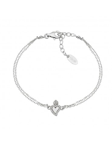 Amen | Sacro | Bracciale in argento 925‰ con cuore sacro e zirconi bianchi | BR2SCBBZ3
