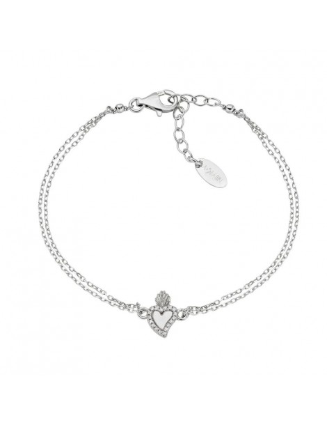 Amen | Sacro | Bracciale in argento 925‰ con cuore sacro e zirconi bianchi | BR2SCBBZ3