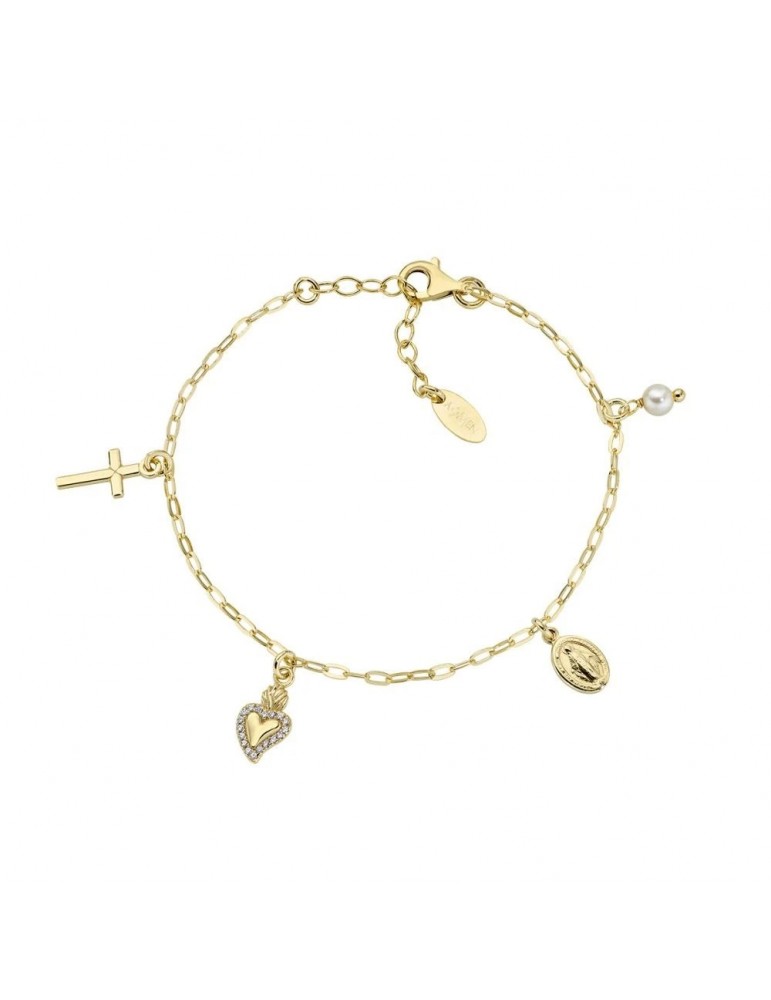 Amen | Sacro | Bracciale in argento 925‰ dorato charm pendenti | BRMSCMGBZ1