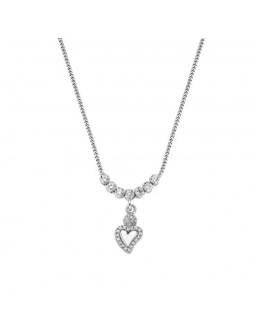 Amen | Sacro | Collana in argento 925‰ con cuore sacro zirconi bianchi | CLTSCBBZ