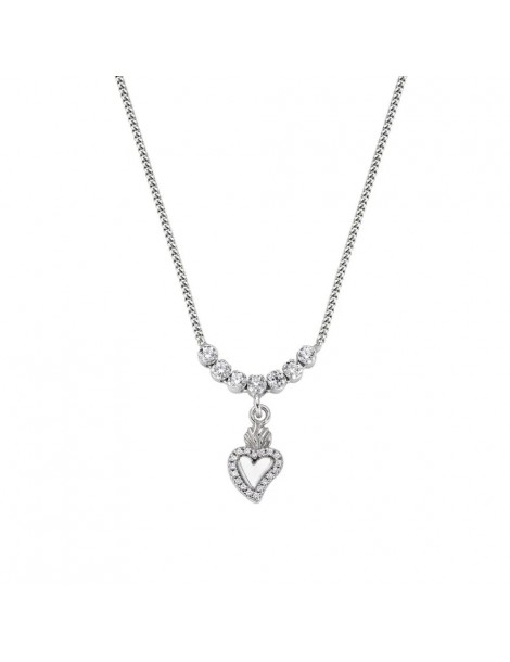 Amen | Sacro | Collana in argento 925‰ con cuore sacro zirconi bianchi | CLTSCBBZ