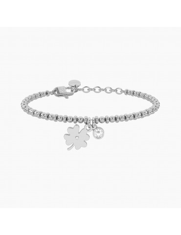Kidult | Style 41 | Bracciale in acciaio con sfere e quadrifoglio | 732332