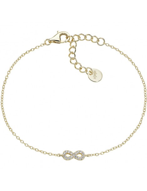Amen | Diamond | Bracciale in argento 925‰ dorato con infinito in pavé di zirconi bianchi | BRINPGBZ3
