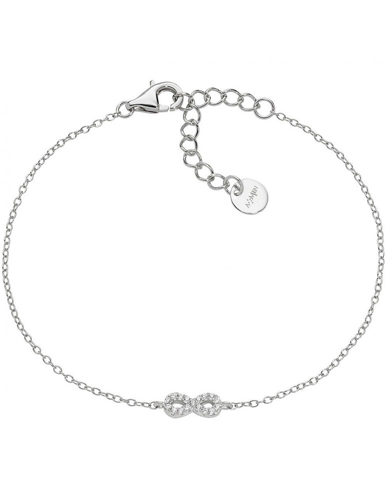 Amen | Diamond | Bracciale in argento 925‰ con infinito in pavé di zirconi bianchi | BRINPBBZ3