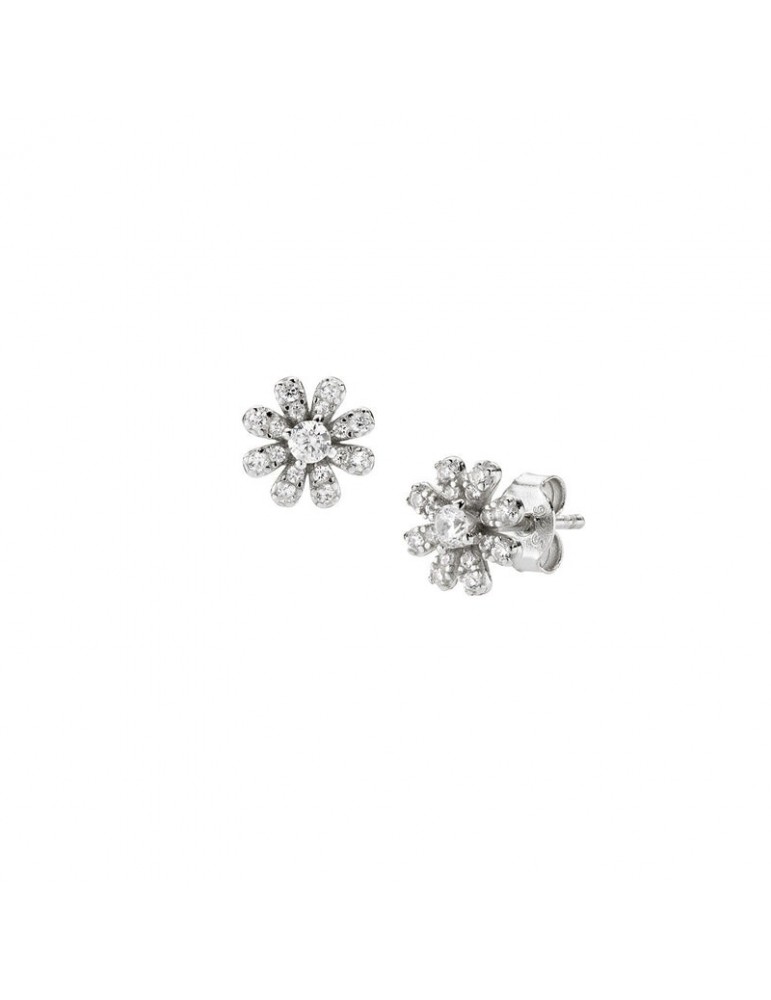 Amen | Luxury | Orecchini in argento 925‰ con margherita in pavé di zirconi bianchi | ORFIPBBZ3