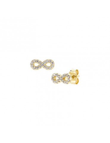 Amen | Luxury | Orecchini in argento 925‰ dorato con infinito in pavé di zirconi bianchi | ORINPGBZ3