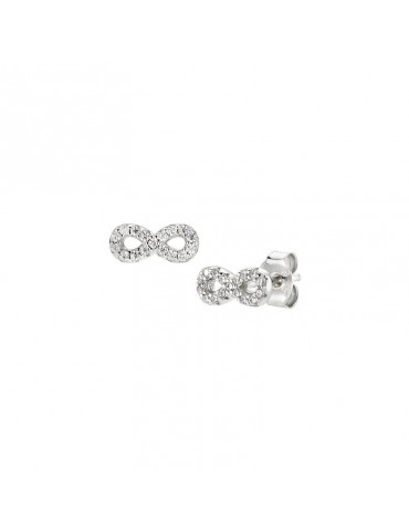 Amen | Luxury | Orecchini in argento 925‰ con infinito in pavé di zirconi bianchi | ORINPBBZ3