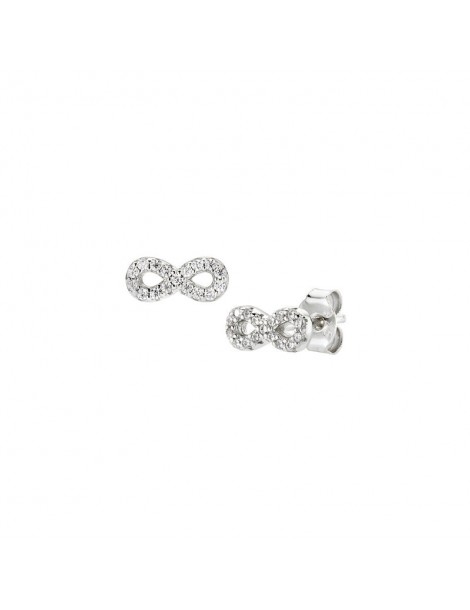 Amen | Luxury | Orecchini in argento 925‰ con infinito in pavé di zirconi bianchi | ORINPBBZ3