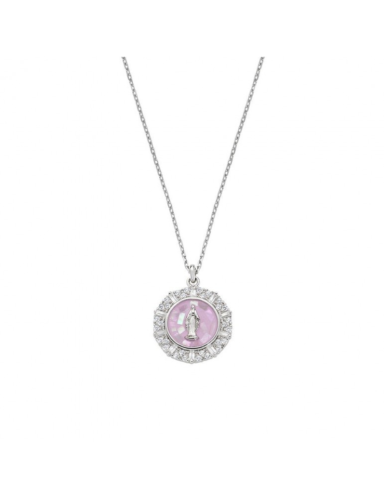 Amen | Miracolosa | Collana in argento 925‰ con medaglia miracolosa e zirconi bianchi | CLMISMMOBBROZ