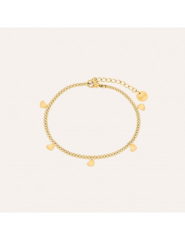 Stroili | Radiance | Bracciale in acciaio dorato con cuoricini | 1694774