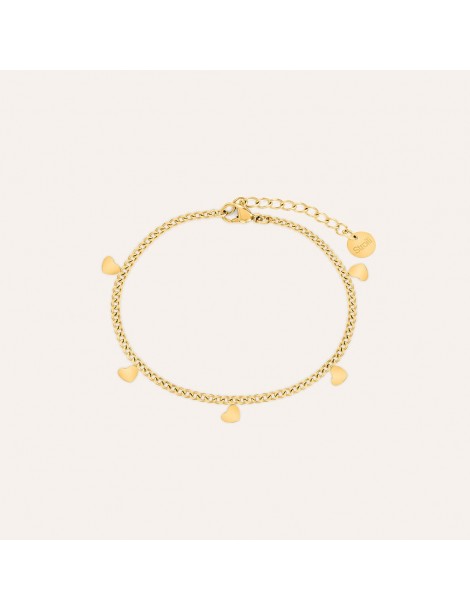 Stroili | Radiance | Bracciale in acciaio dorato con cuoricini | 1694774