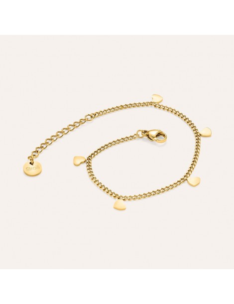 Stroili | Radiance | Bracciale in acciaio dorato con cuoricini | 1694774