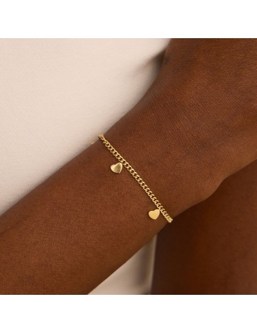Stroili | Radiance | Bracciale in acciaio dorato con cuoricini | 1694774