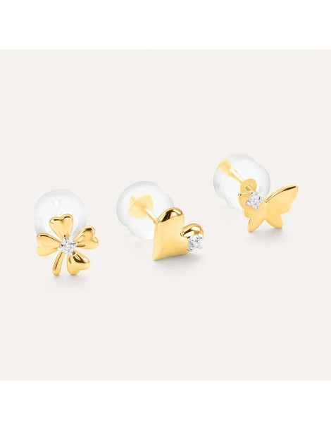 Stroili Oro 9KT | Mon Petit | Orecchini farfalla in oro 9KT con diamante | 1435978