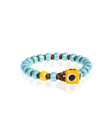 Gerba | Milo | Bracciale in filo cerato con vetro di murano 8mm e inserti in argento 925‰ | MILO 30