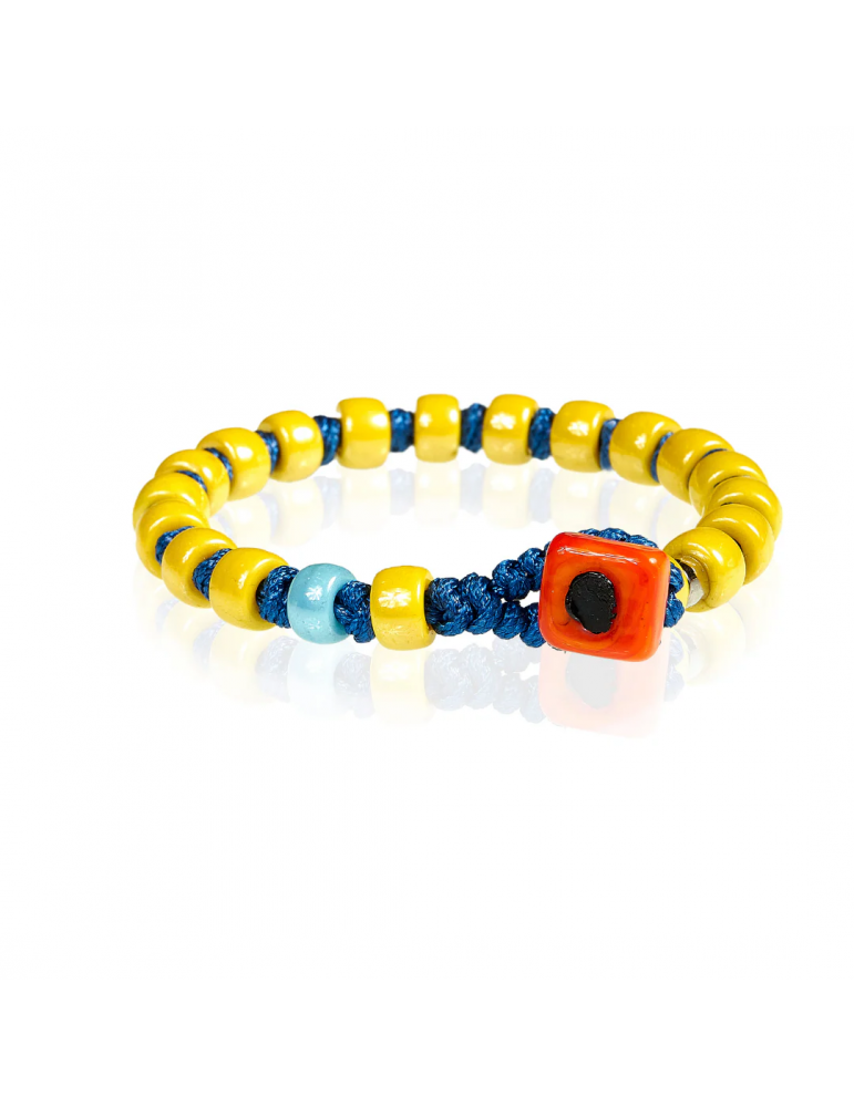 Gerba | Rodi | Bracciale in filo cerato e vetro di murano 8mm con inserti in argento 925‰ | RODI 27