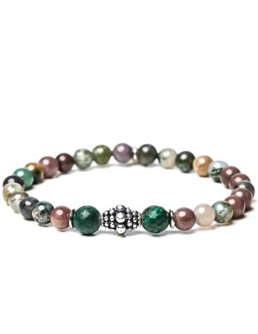 Gerba | Forest | Bracciale elastico con agata indiana e inserti in Argento 925‰ | 265