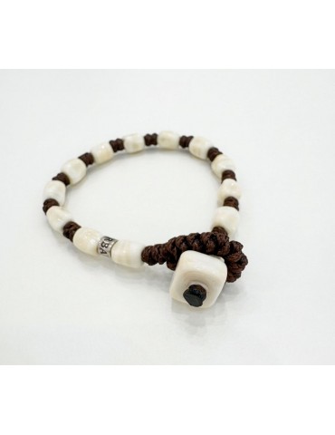 Gerba | S.Moritz | Bracciale in filo cerato con vetro di murano 8mm e inserti in argento 925‰ | S.MORITZ 10