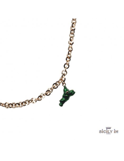Sicily in gioielli by Mizzica | Collana in metallo anallergico con 6 charms decorati | CL128R