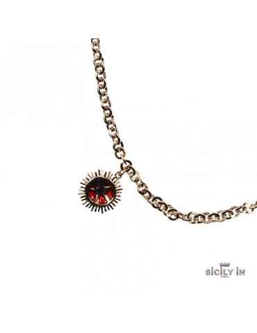 Sicily in gioielli by Mizzica | Collana in metallo anallergico con 6 charms decorati | CL128R