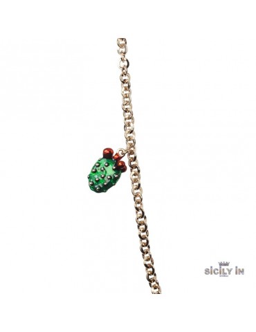 Sicily in gioielli by Mizzica | Collana in metallo anallergico con 6 charms decorati | CL128R