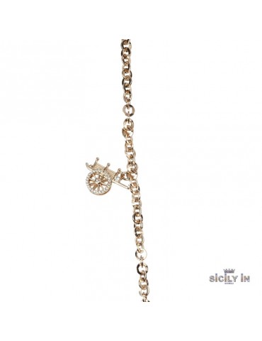 Sicily in gioielli by Mizzica | Collana in metallo anallergico con 6 charms decorati | CL128R