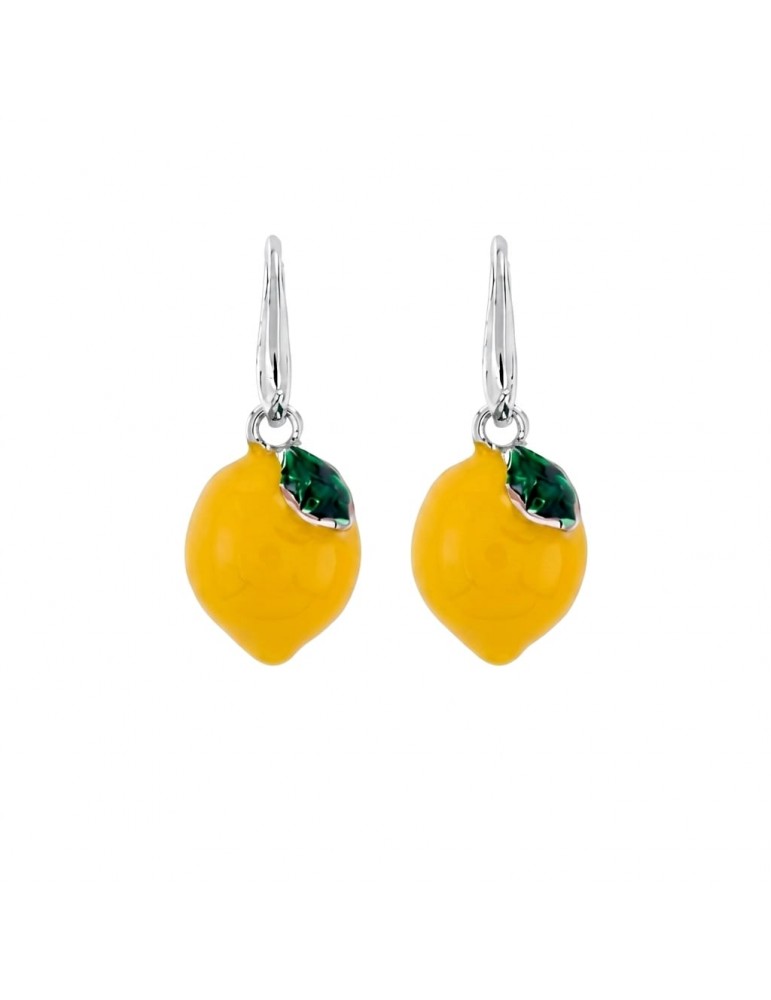 Sicily in gioielli by Mizzica | Orecchini in metallo anallergico con limoni decorati | OR308B