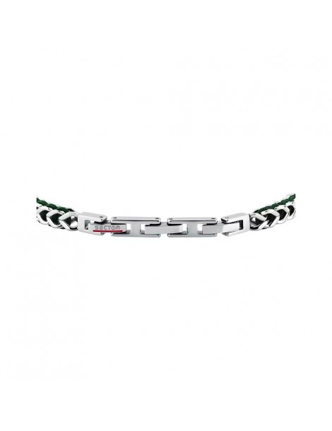 Sector | Bandy | Bracciale uomo in acciaio con targhetta e cordino verde | SZV130