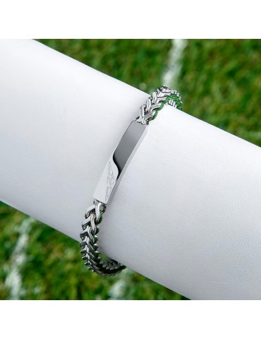 Sector | Bandy | Bracciale uomo in acciaio con targhetta e cordino verde | SZV130