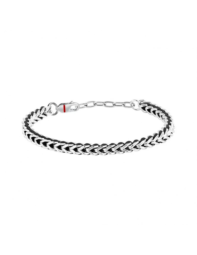 Sector | Bandy | Bracciale uomo in acciaio con cordino nero | SZV132
