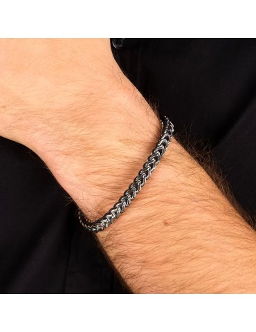 Sector | Bandy | Bracciale uomo in acciaio con cordino nero | SZV132
