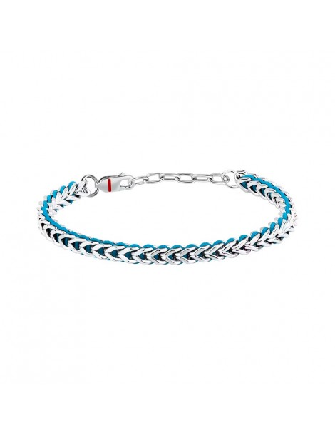 Sector | Bandy | Bracciale uomo in acciaio con cordino azzurro | SZV133
