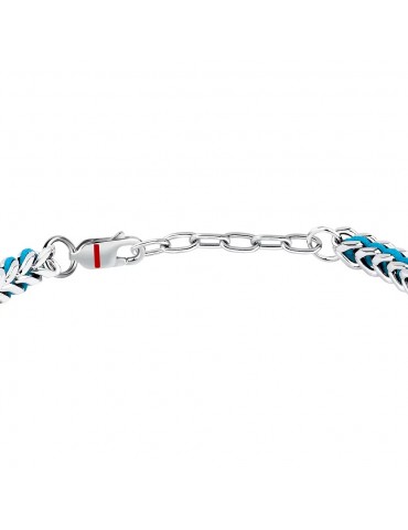Sector | Bandy | Bracciale uomo in acciaio con cordino azzurro | SZV133