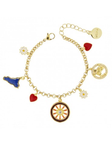 Mizzica | Gioielli | Bracciale in metallo anallergico con charm assortiti | BC353