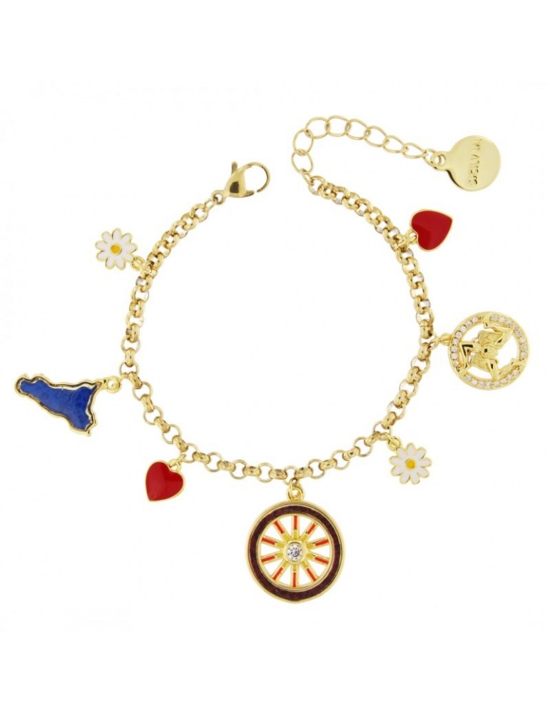 Mizzica | Gioielli | Bracciale in metallo anallergico con charm assortiti | BC353