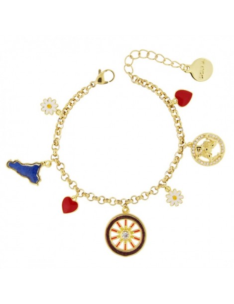 Mizzica | Gioielli | Bracciale in metallo anallergico con charm assortiti | BC353