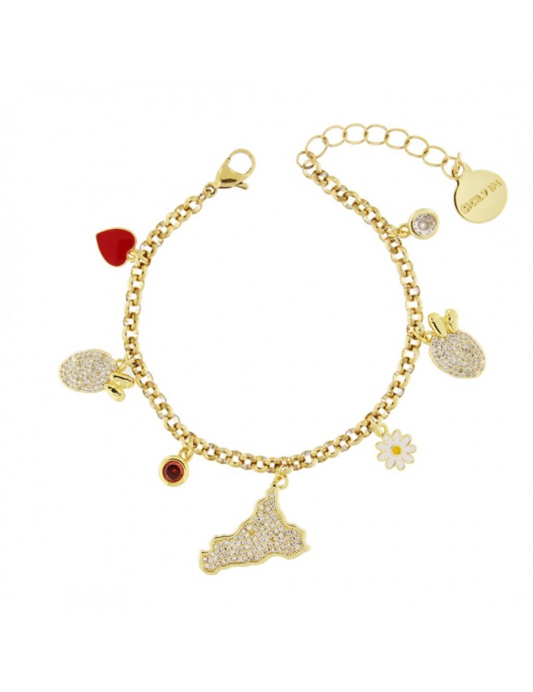Mizzica | Bracciale In Metallo Anallergico Vari Charms | BC351