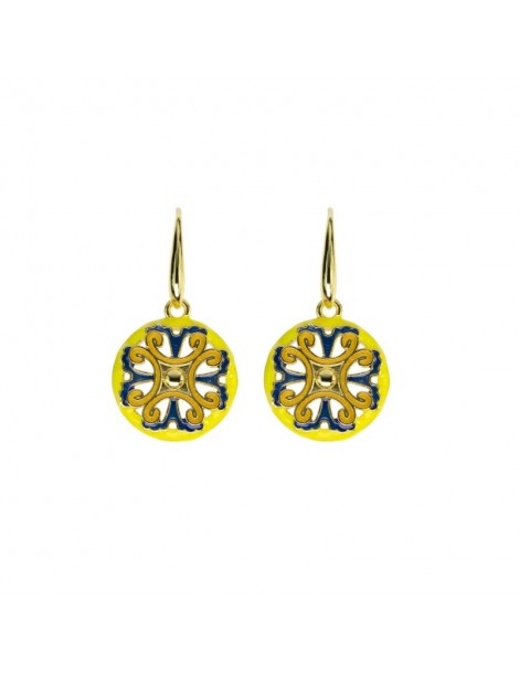 Sicily in gioielli by Mizzica | Orecchini in metallo anallergico con charm a forma di ruota | OR119G