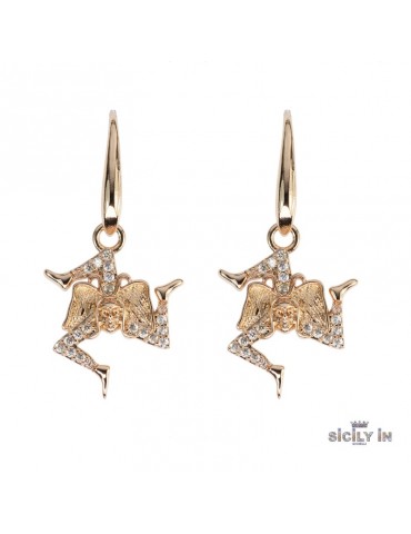 Sicily in gioielli by Mizzica | Orecchini in metallo anallergico con trinacria | OR121R